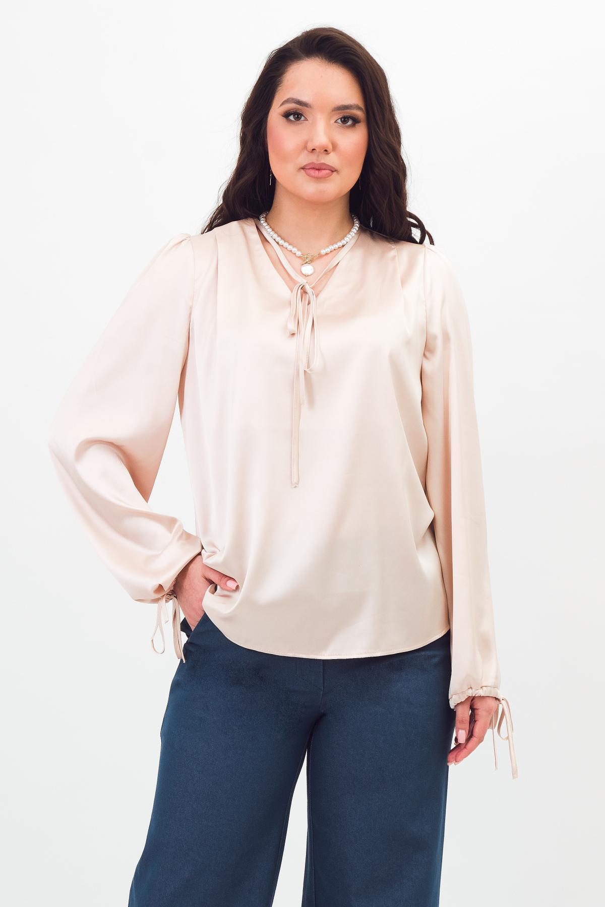 Блузка светло-бежевая с длинными рукавами Braslava(фото3)