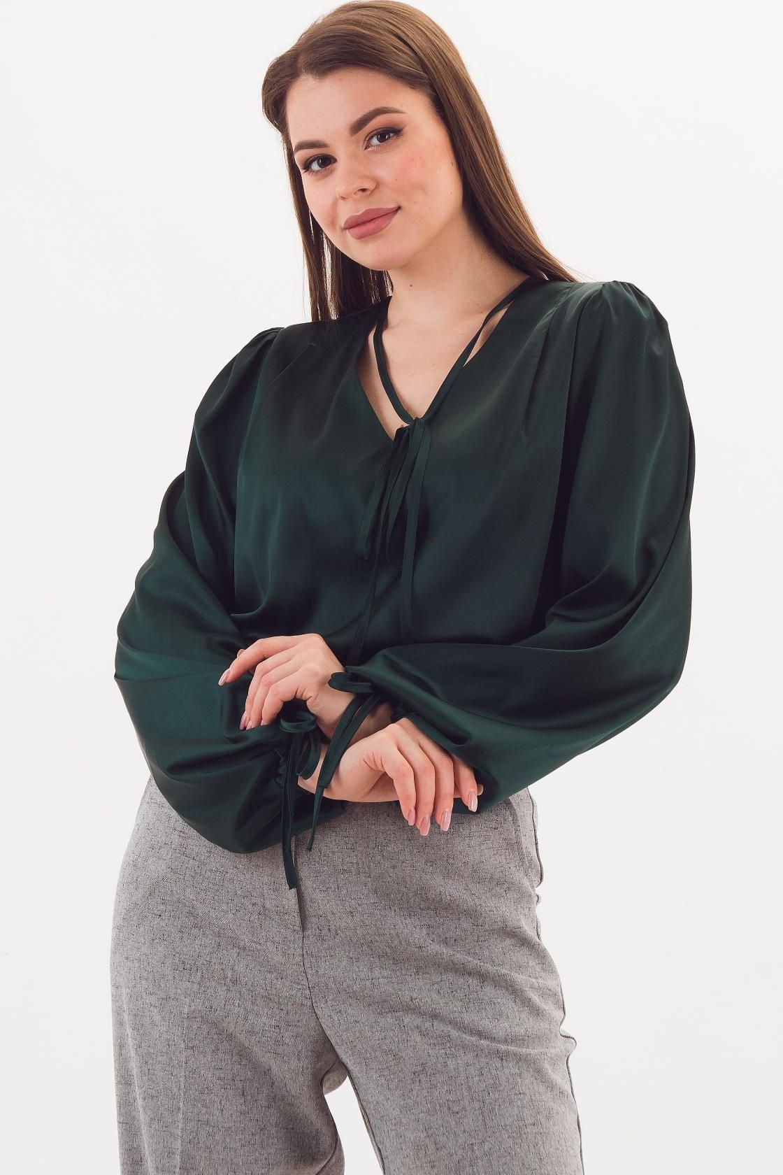 Блузка зелёная с длинными рукавами Braslava