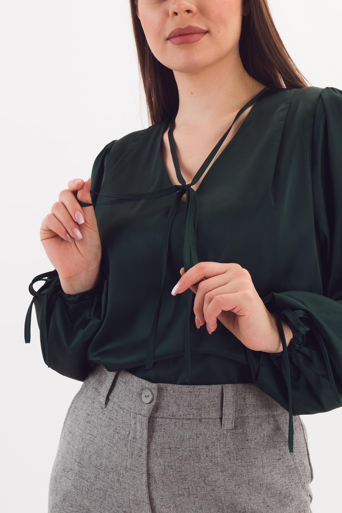 Блузка зелёная с длинными рукавами Braslava(фото4)