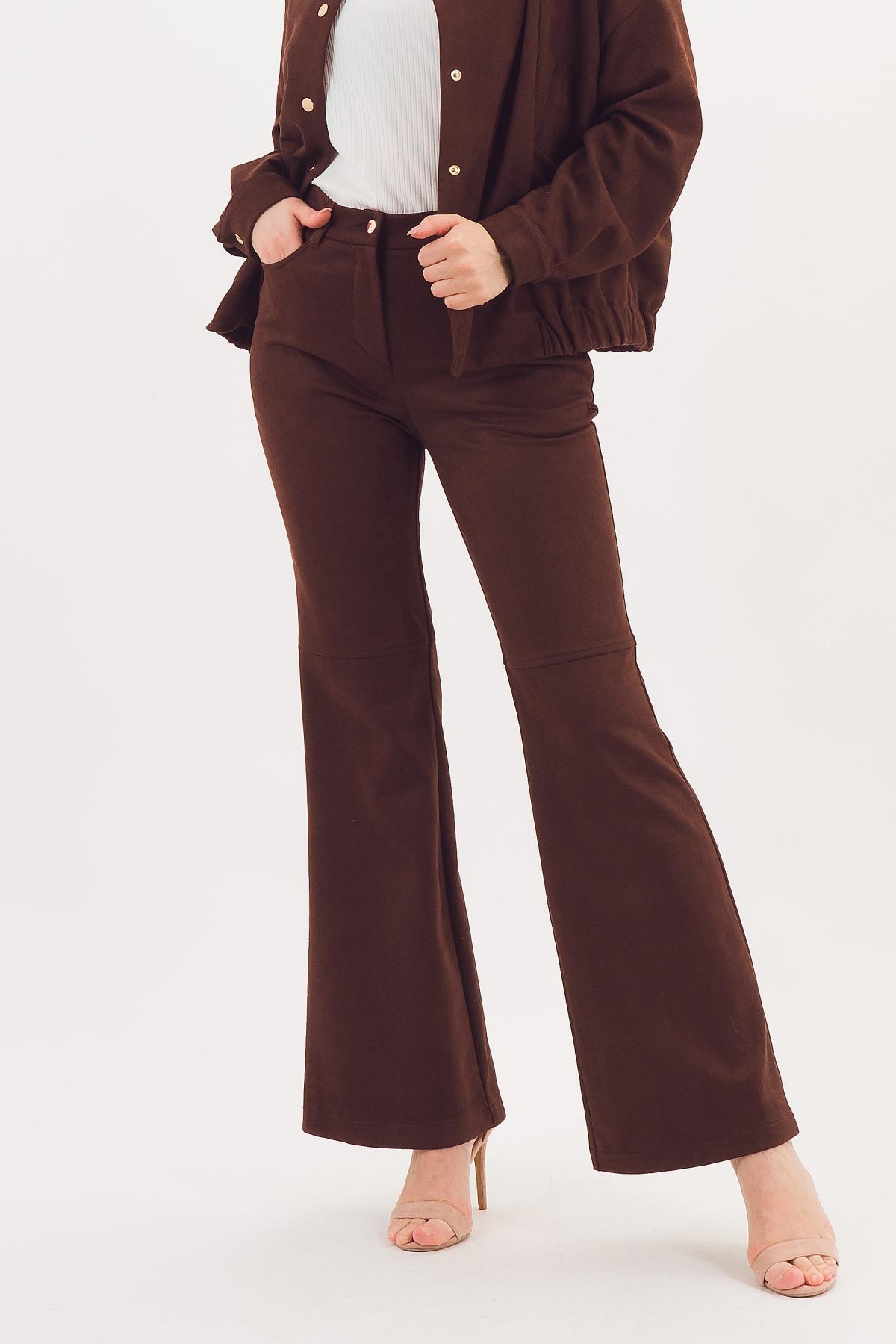 Брюки клёш коричневые Braslava(фото3)