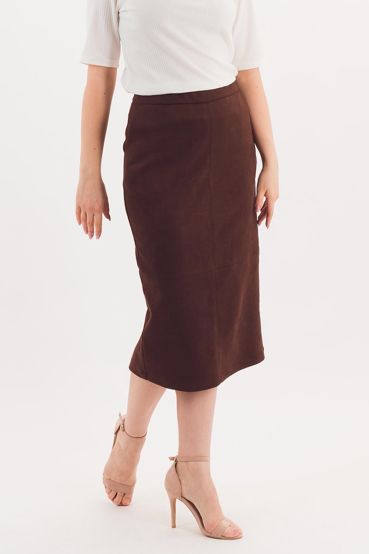 Юбка-карандаш коричневая Braslava(фото2)