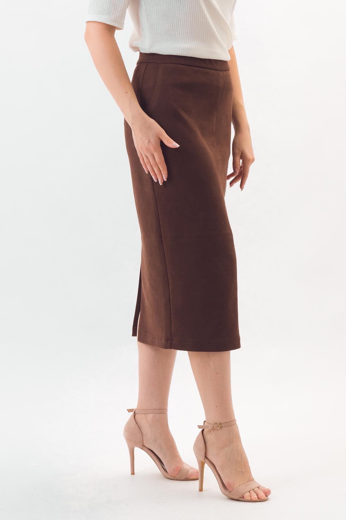 Юбка-карандаш коричневая Braslava(фото4)