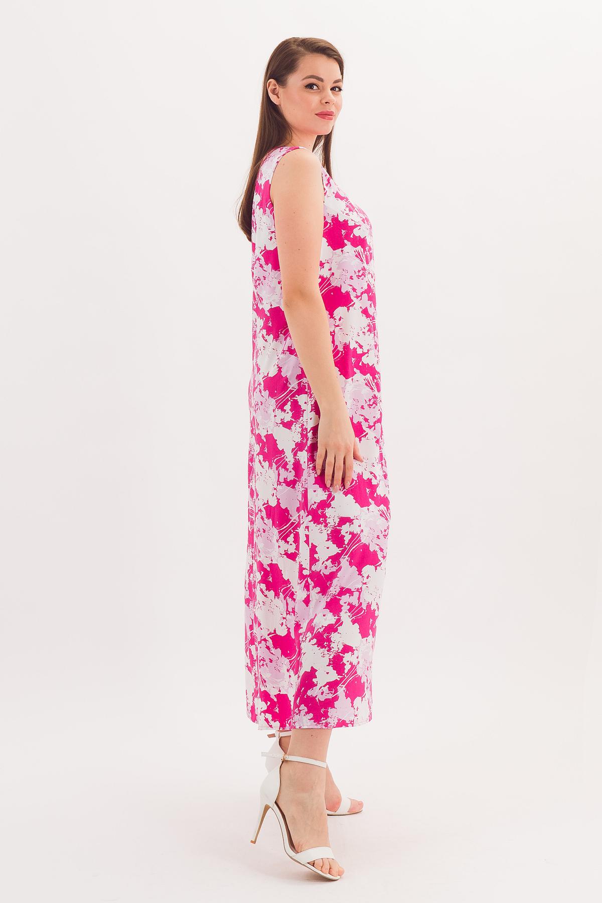 Платье длинное летнее цвета фуксии Braslava(фото3)