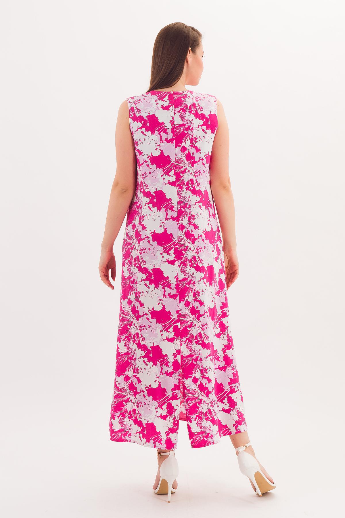 Платье длинное летнее цвета фуксии Braslava(фото4)