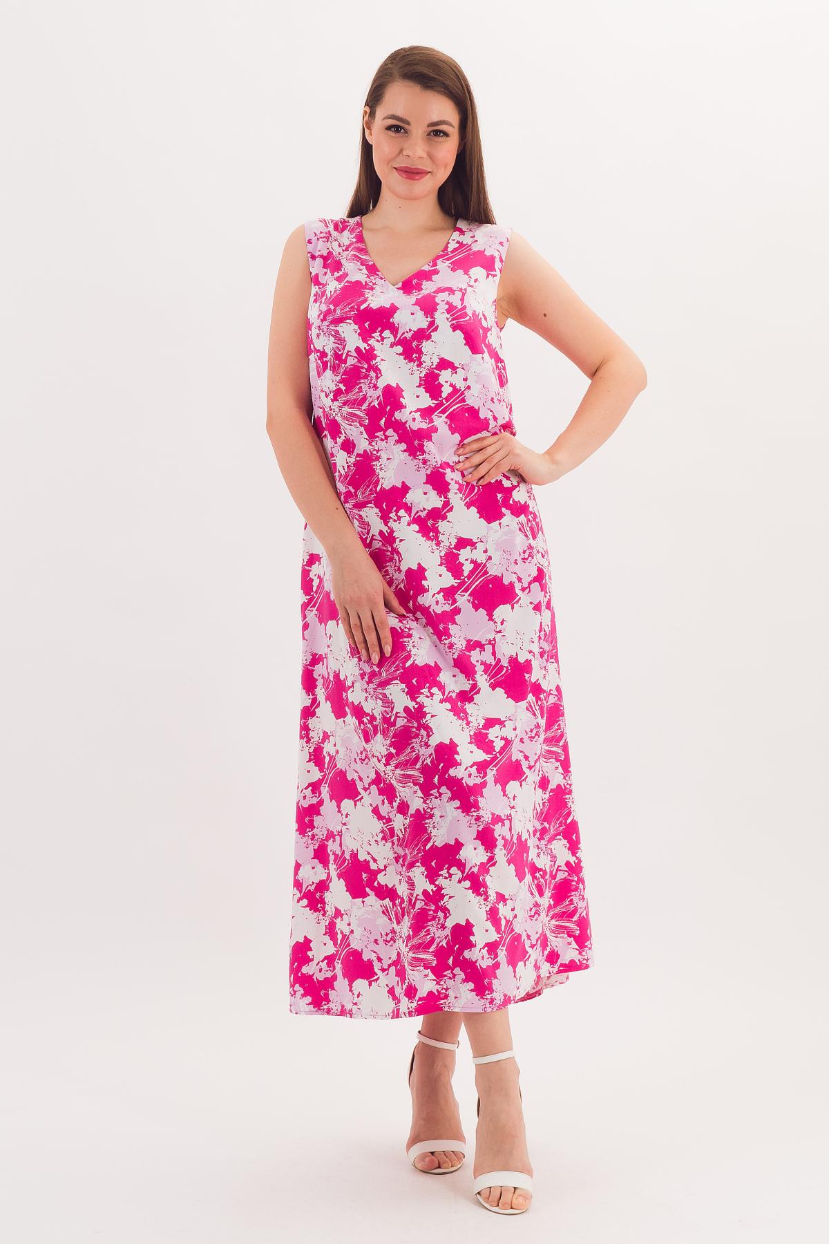 Платье длинное летнее цвета фуксии Braslava(фото2)