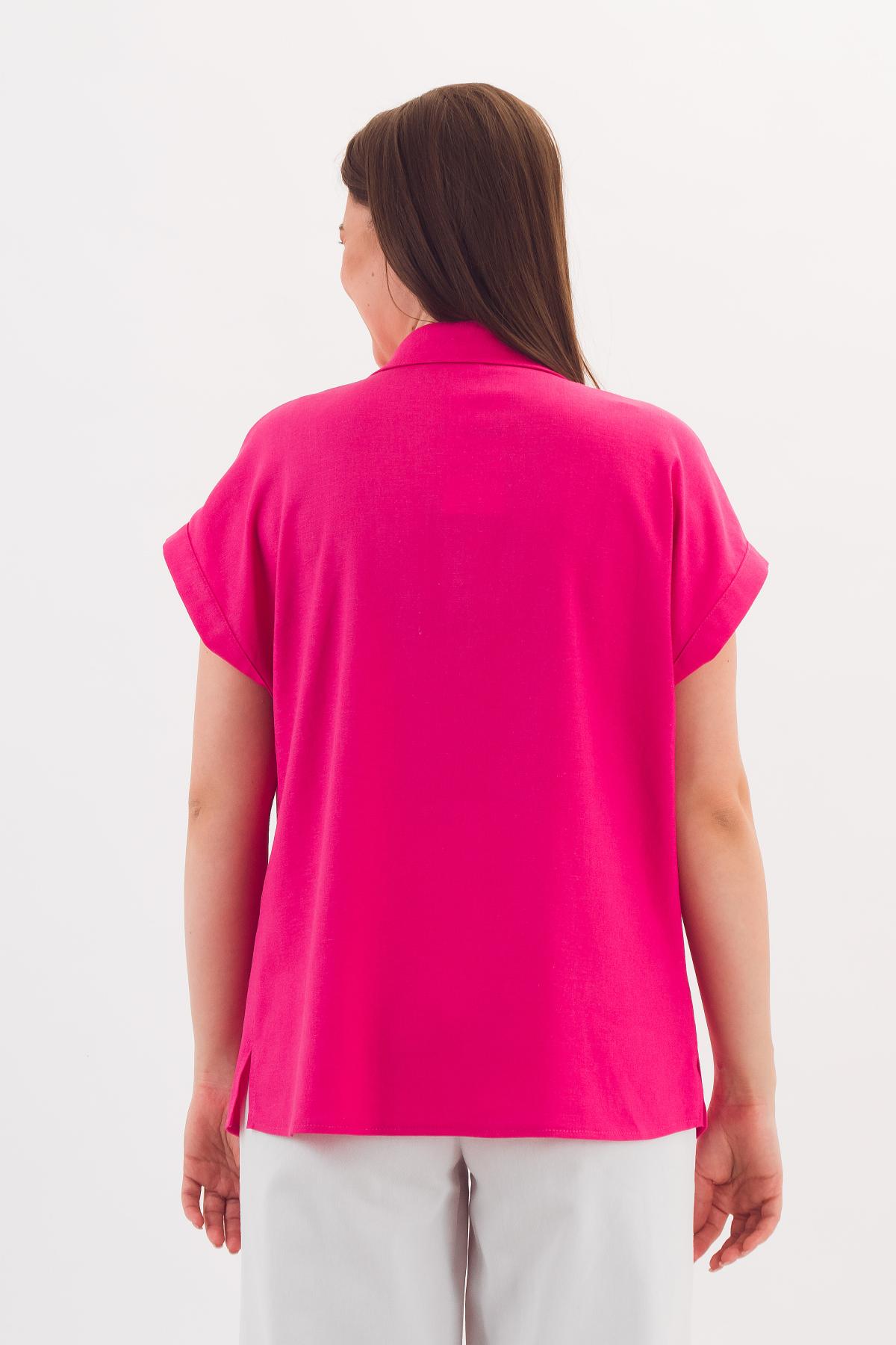 Рубашка льняная в цвете фуксия Braslava(фото5)