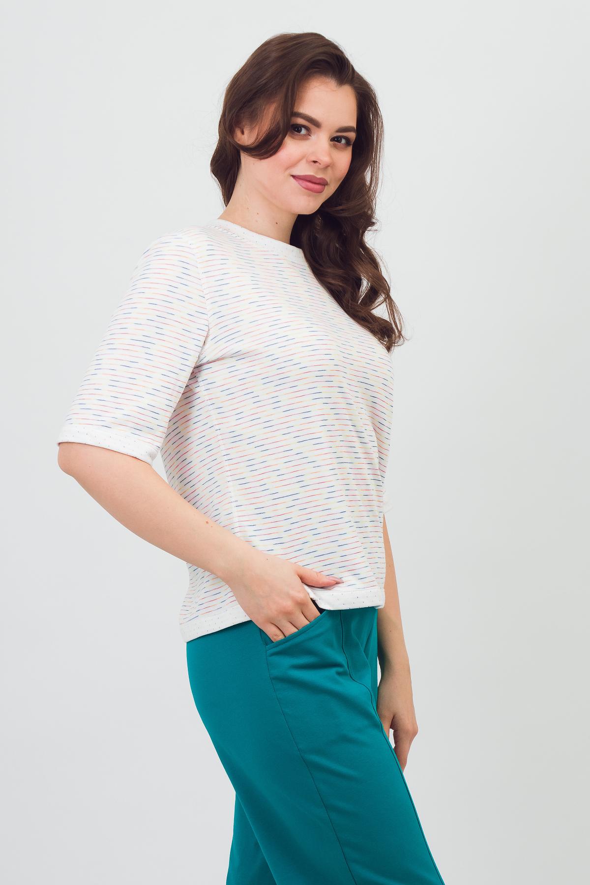 Футболка трикотажная двухсторонняя белая в полоску Braslava(фото3)