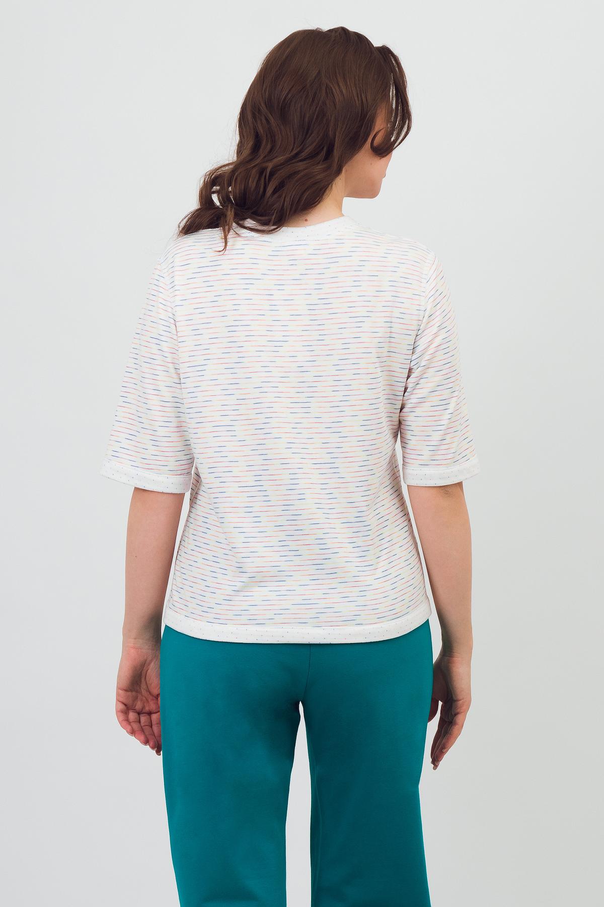 Футболка трикотажная двухсторонняя белая в полоску Braslava(фото4)