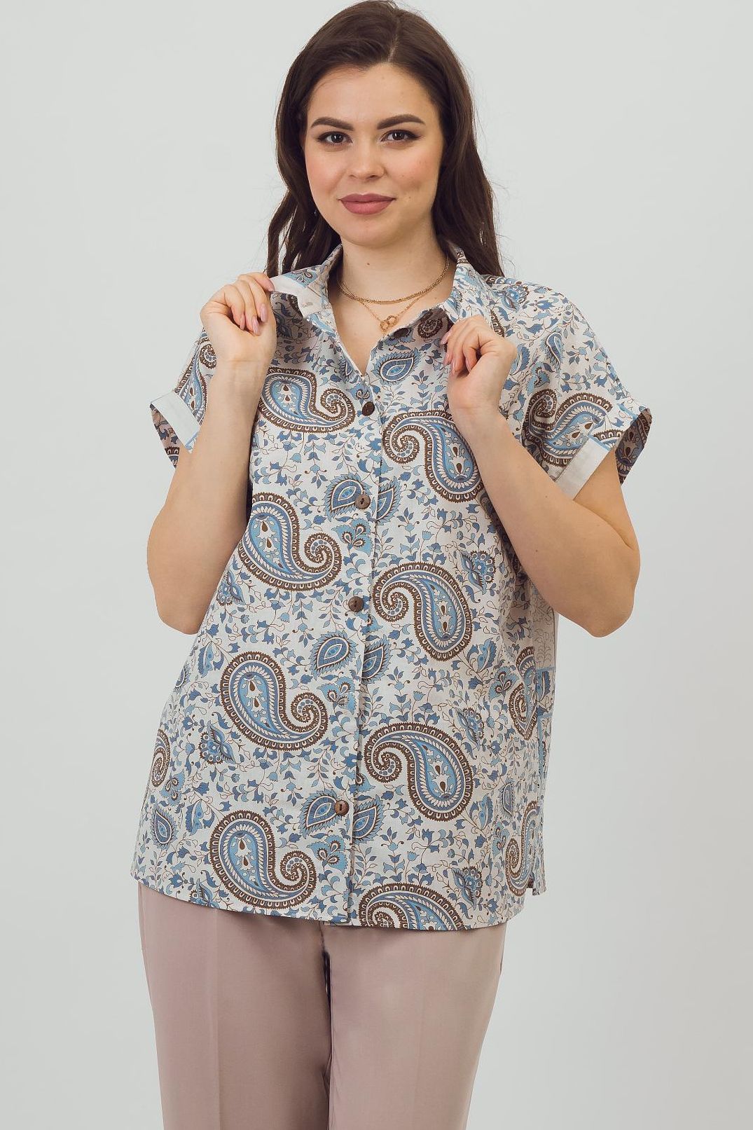 Рубашка лёгкая с коротким рукавом Braslava