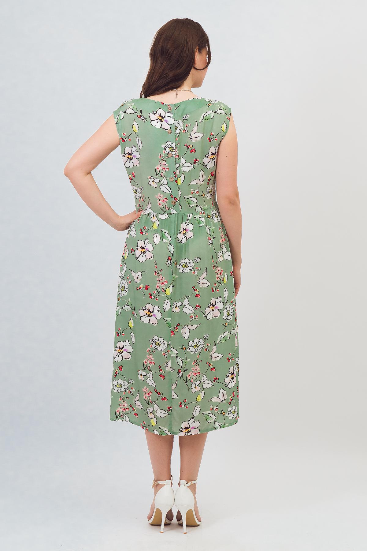 Платье зелёное с карманами Braslava(фото4)