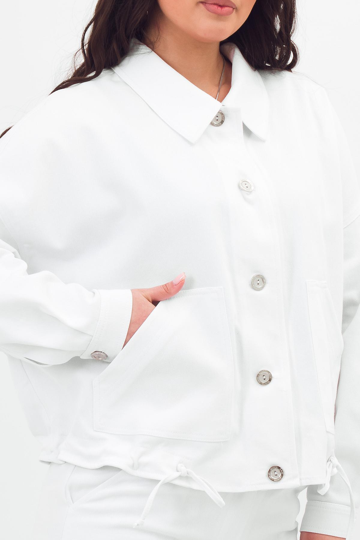 Бомбер белый из тонкого хлопка Braslava(фото3)