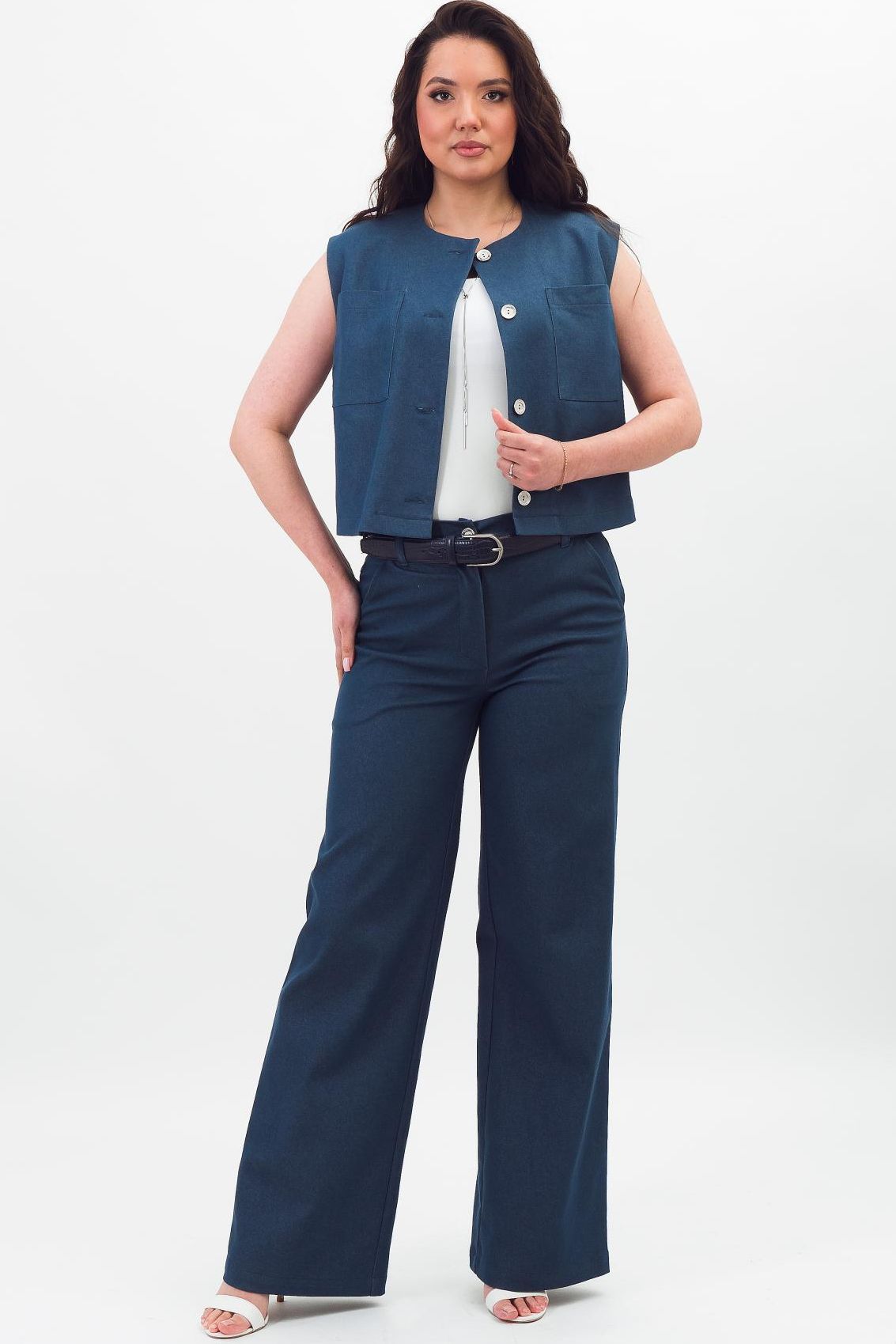 Брюки прямые светло-синие Braslava