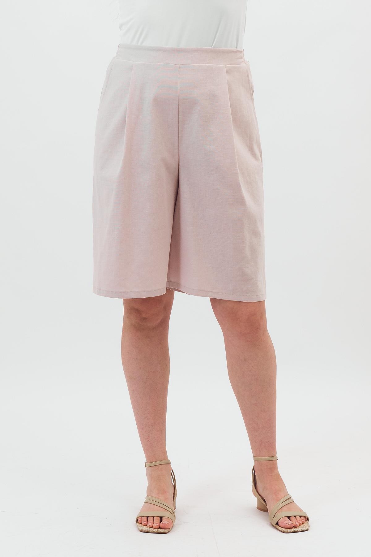 Шорты-бермуды льняные светло-бежевые Braslava(фото2)