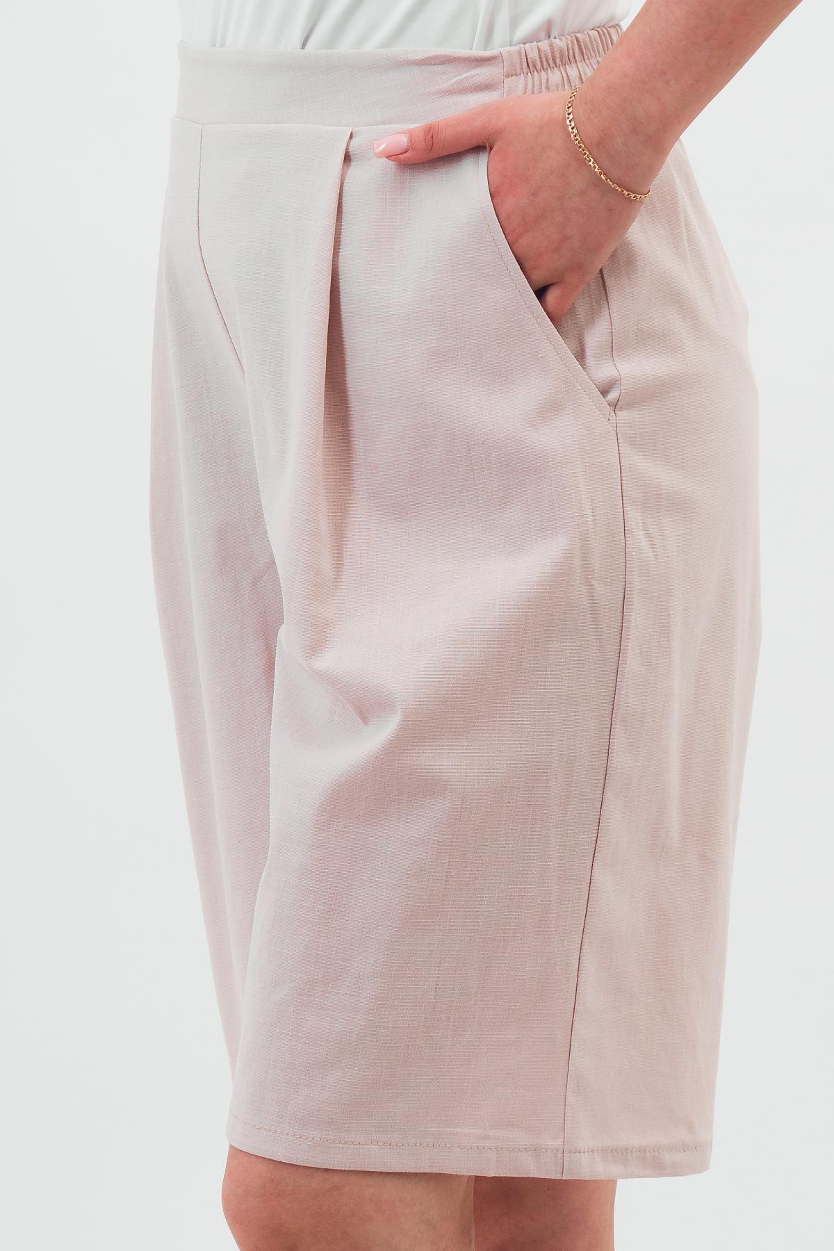 Шорты-бермуды льняные светло-бежевые Braslava(фото4)