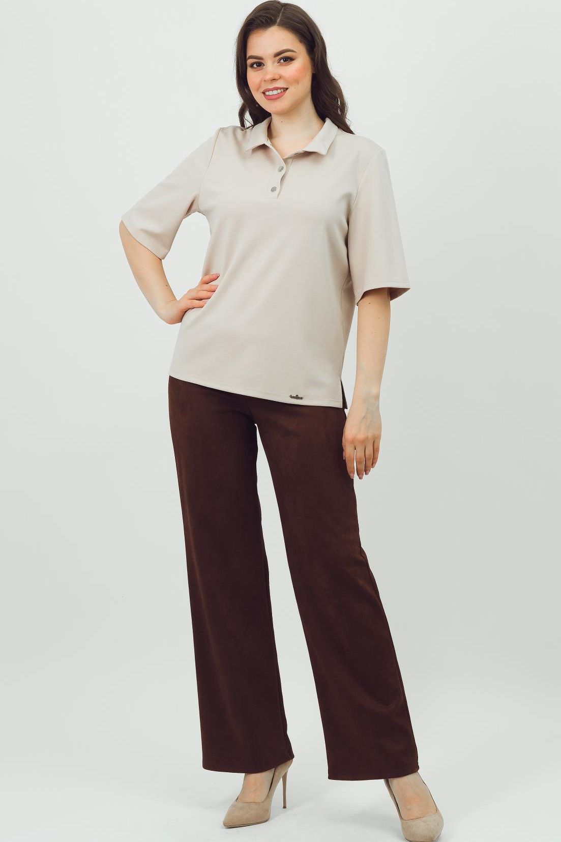 Брюки трикотажные коричневого цвета Braslava