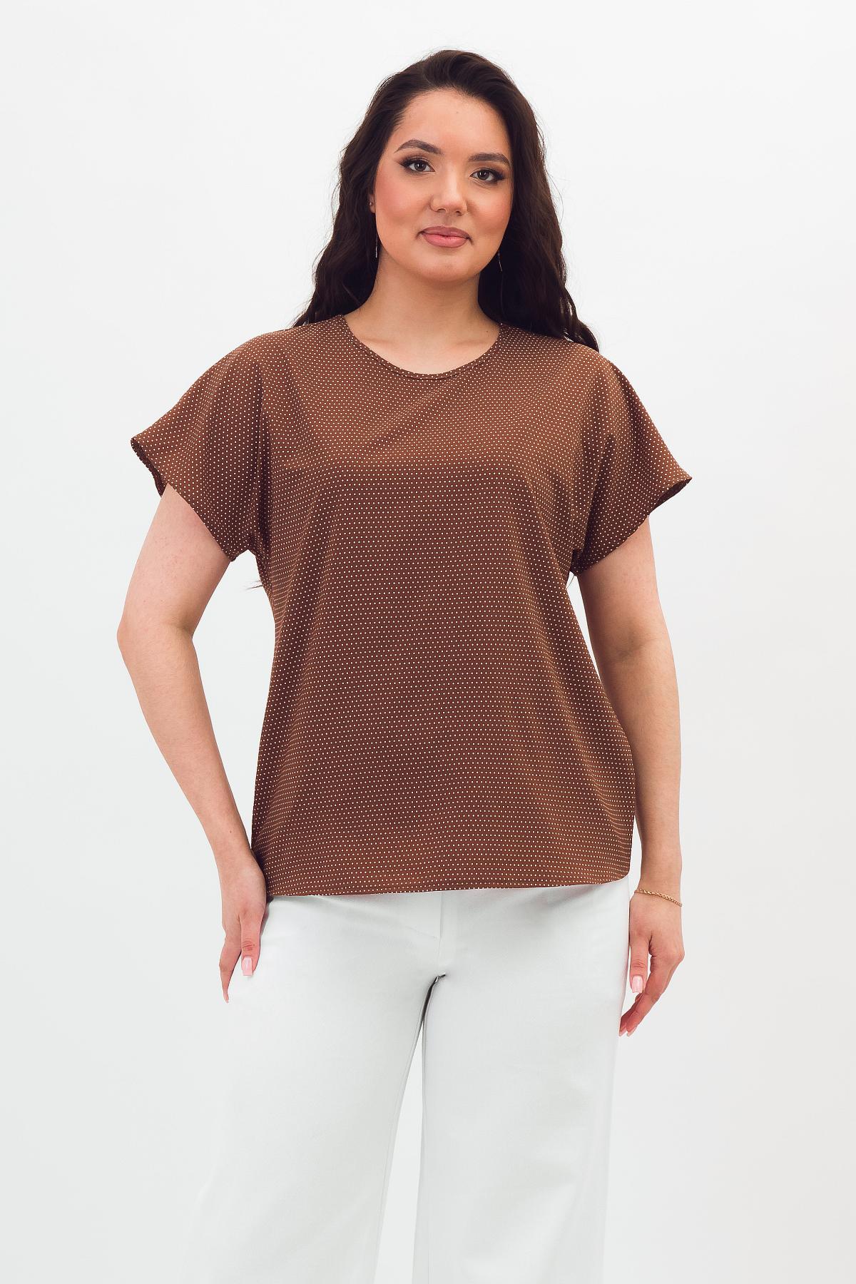 Блузка коричневая в горошек Braslava(фото3)
