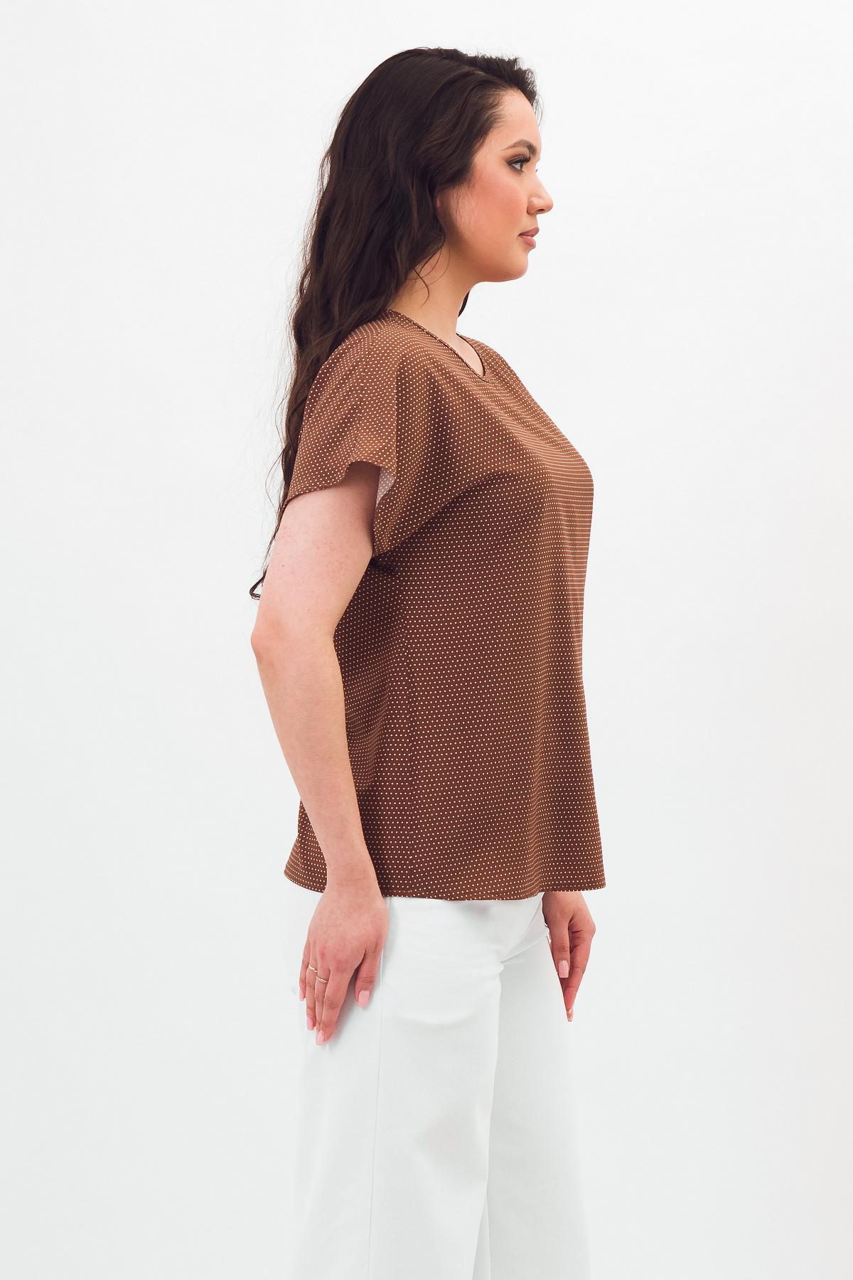 Блузка коричневая в горошек Braslava(фото4)