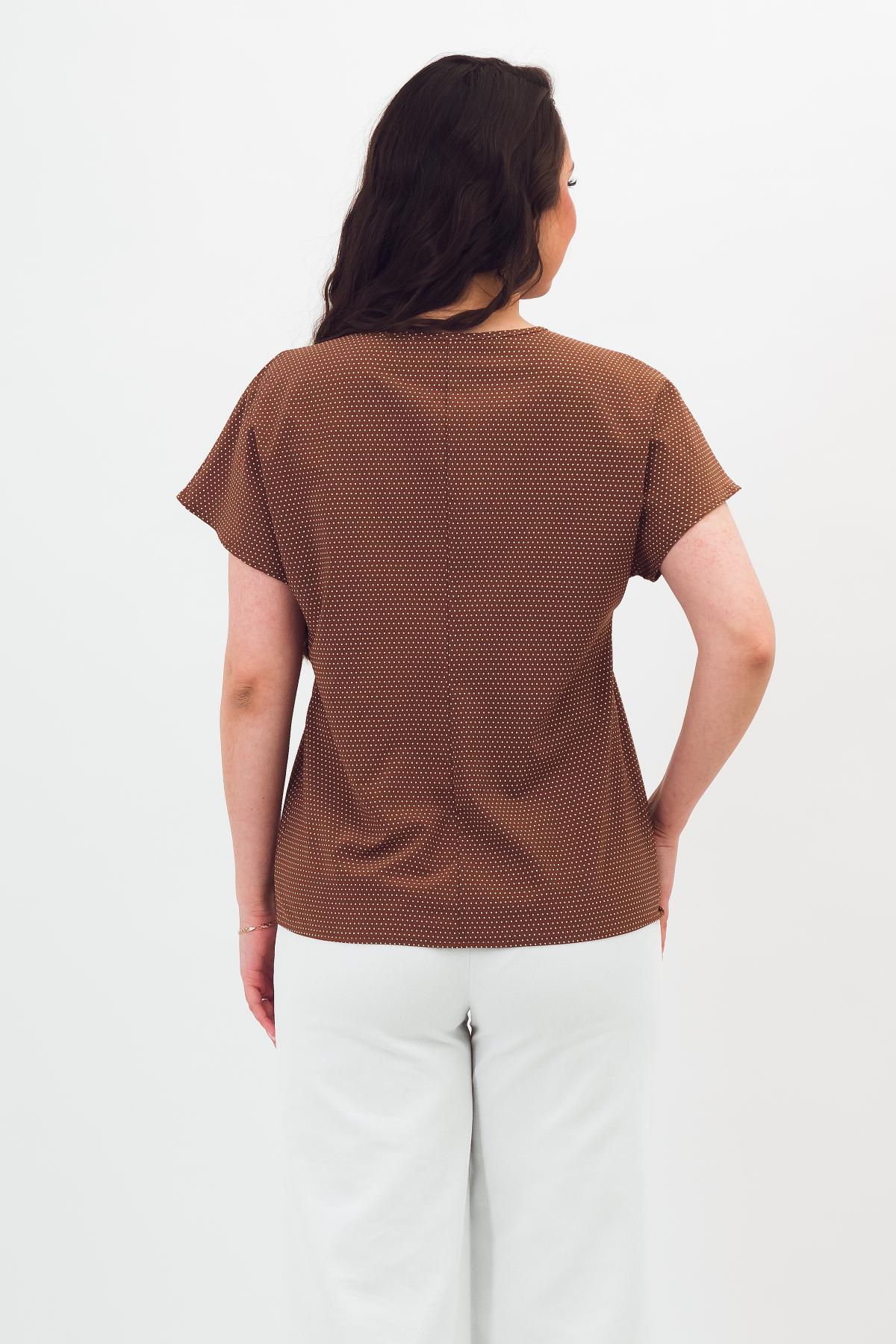 Блузка коричневая в горошек Braslava(фото5)