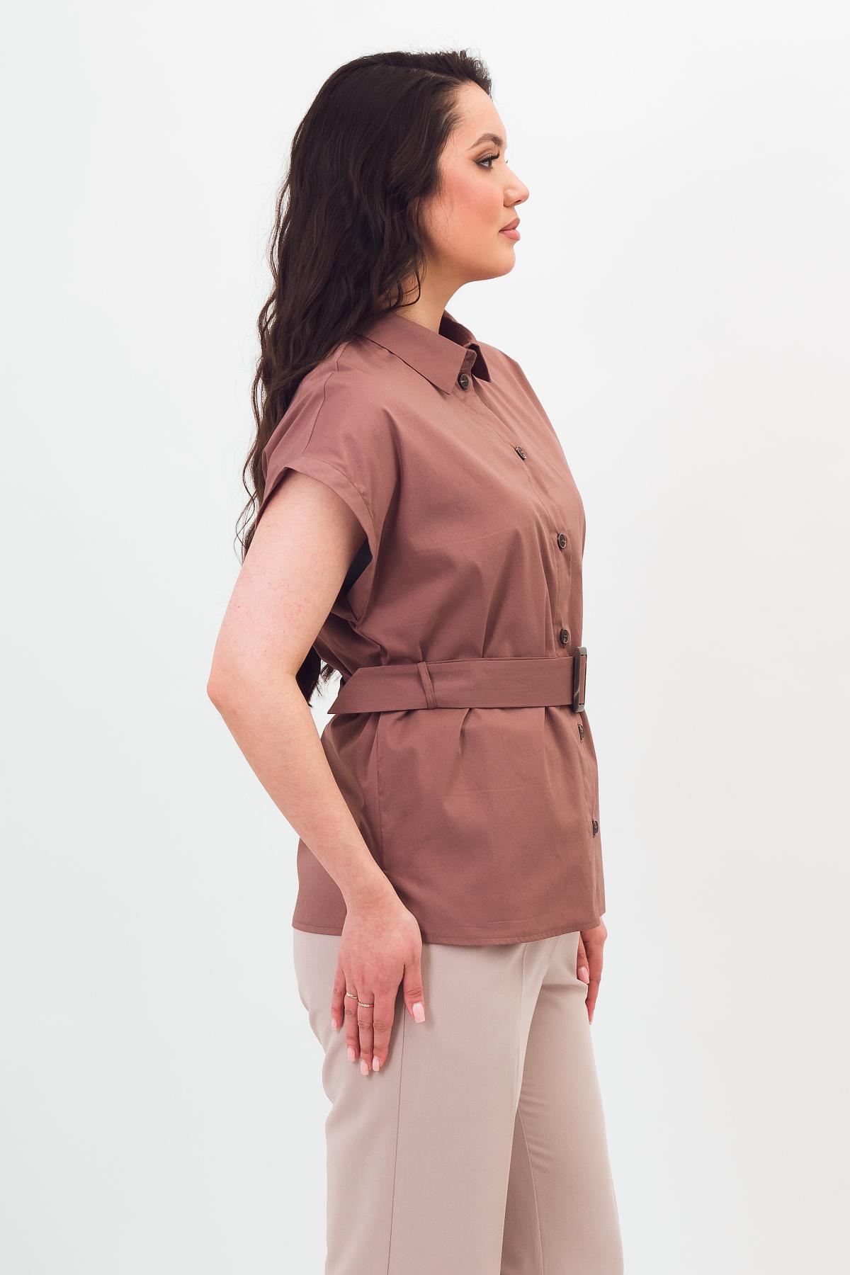 Рубашка светло-шоколадного цвета из хлопка Braslava(фото5)