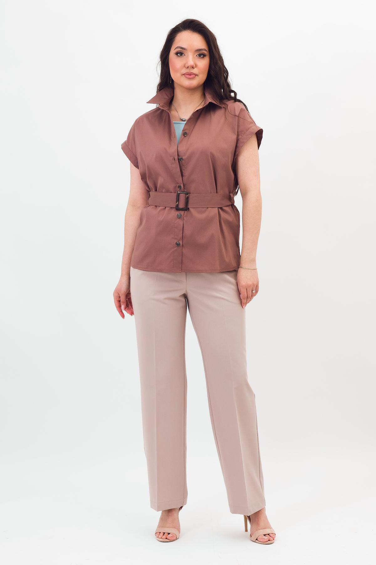 Рубашка светло-шоколадного цвета из хлопка Braslava(фото2)