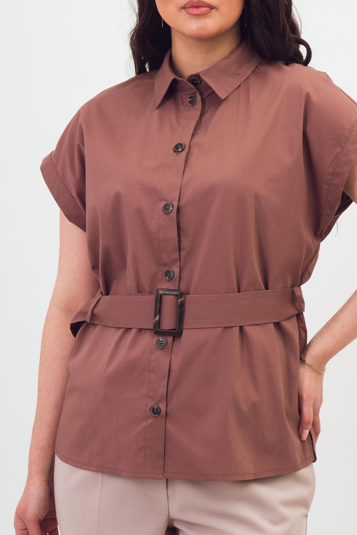 Рубашка светло-шоколадного цвета из хлопка Braslava(фото4)