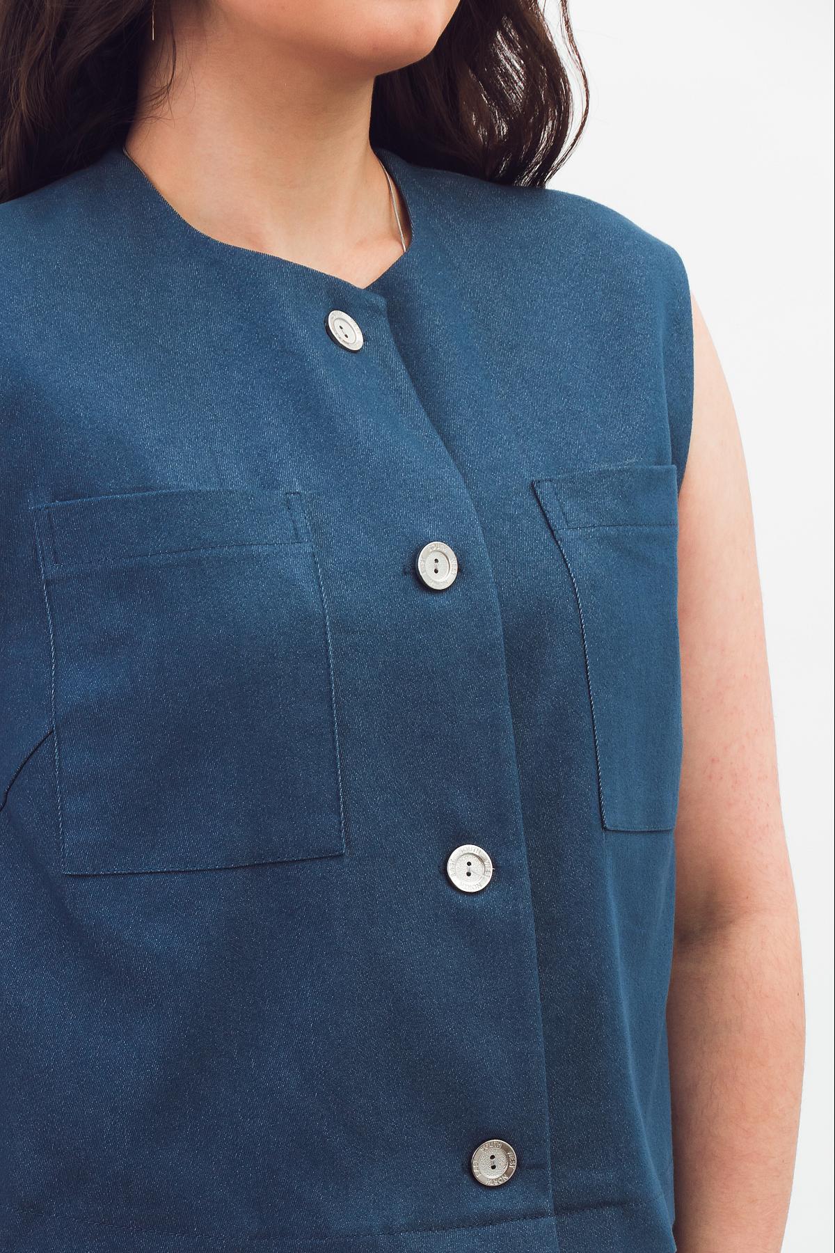 Жилет укороченный светло-синий Braslava(фото3)