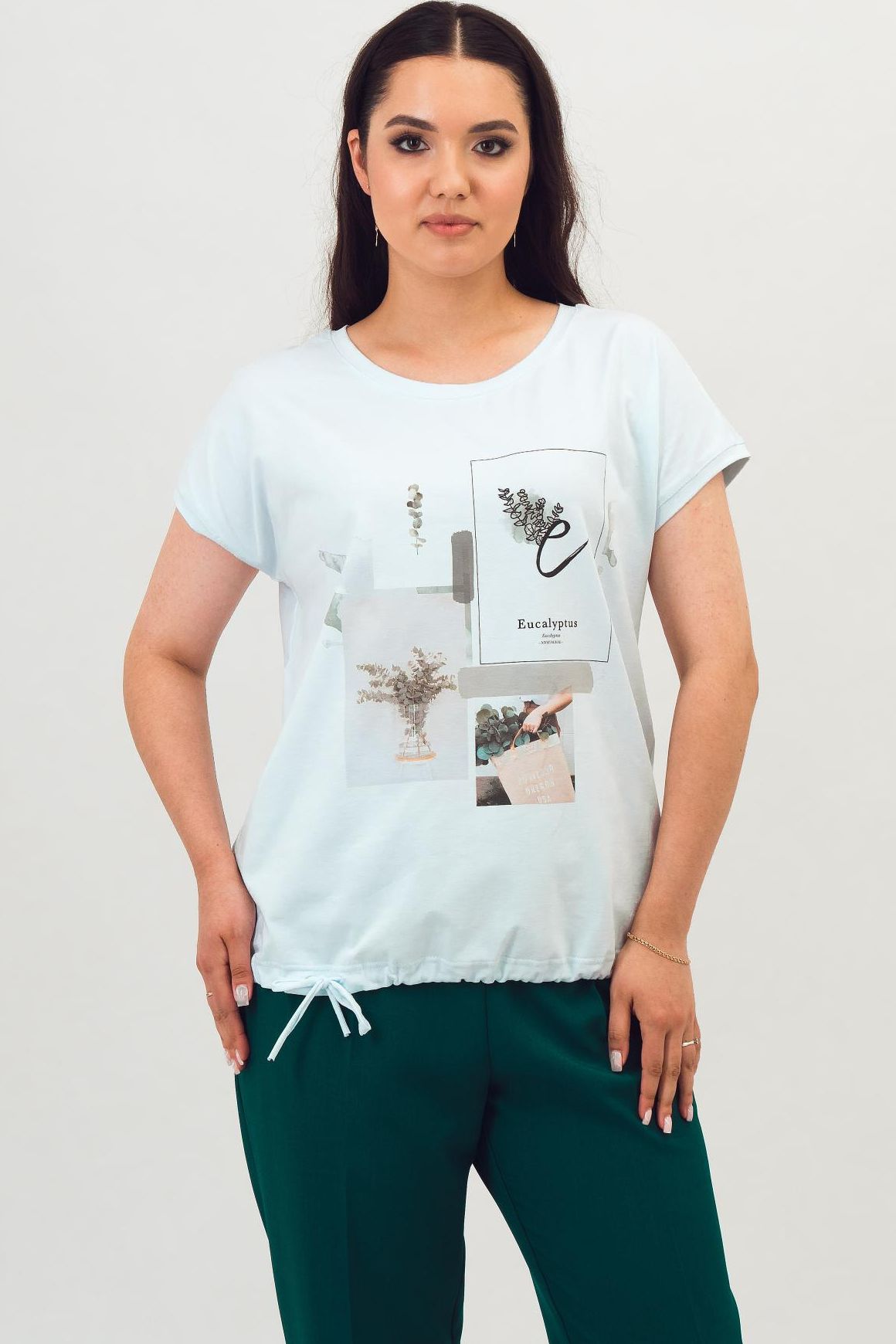Футболка трикотажная белая с принтом Braslava