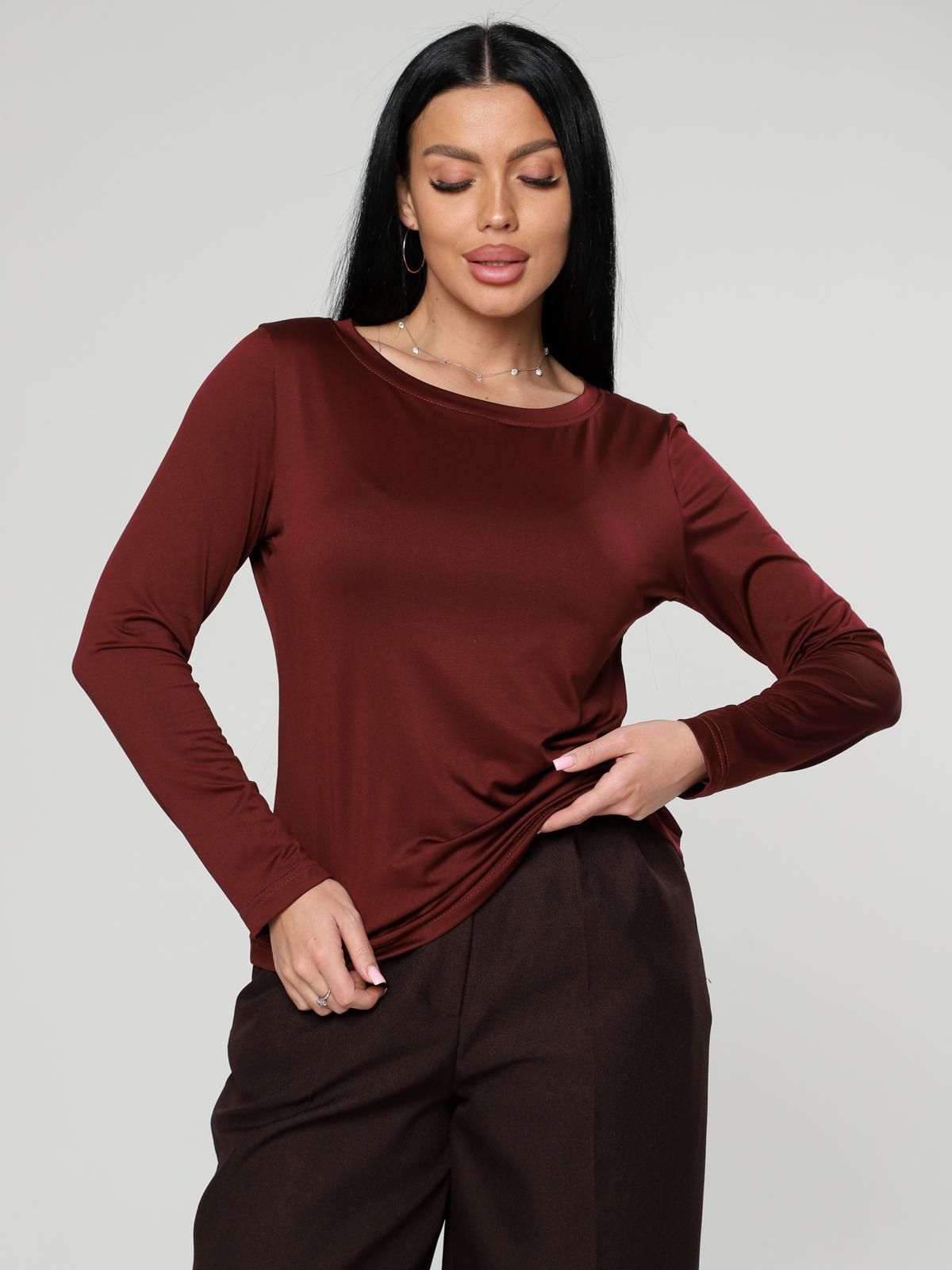 Лонгслив трикотажный в бордовом цвете Iv-capriz(фото4)