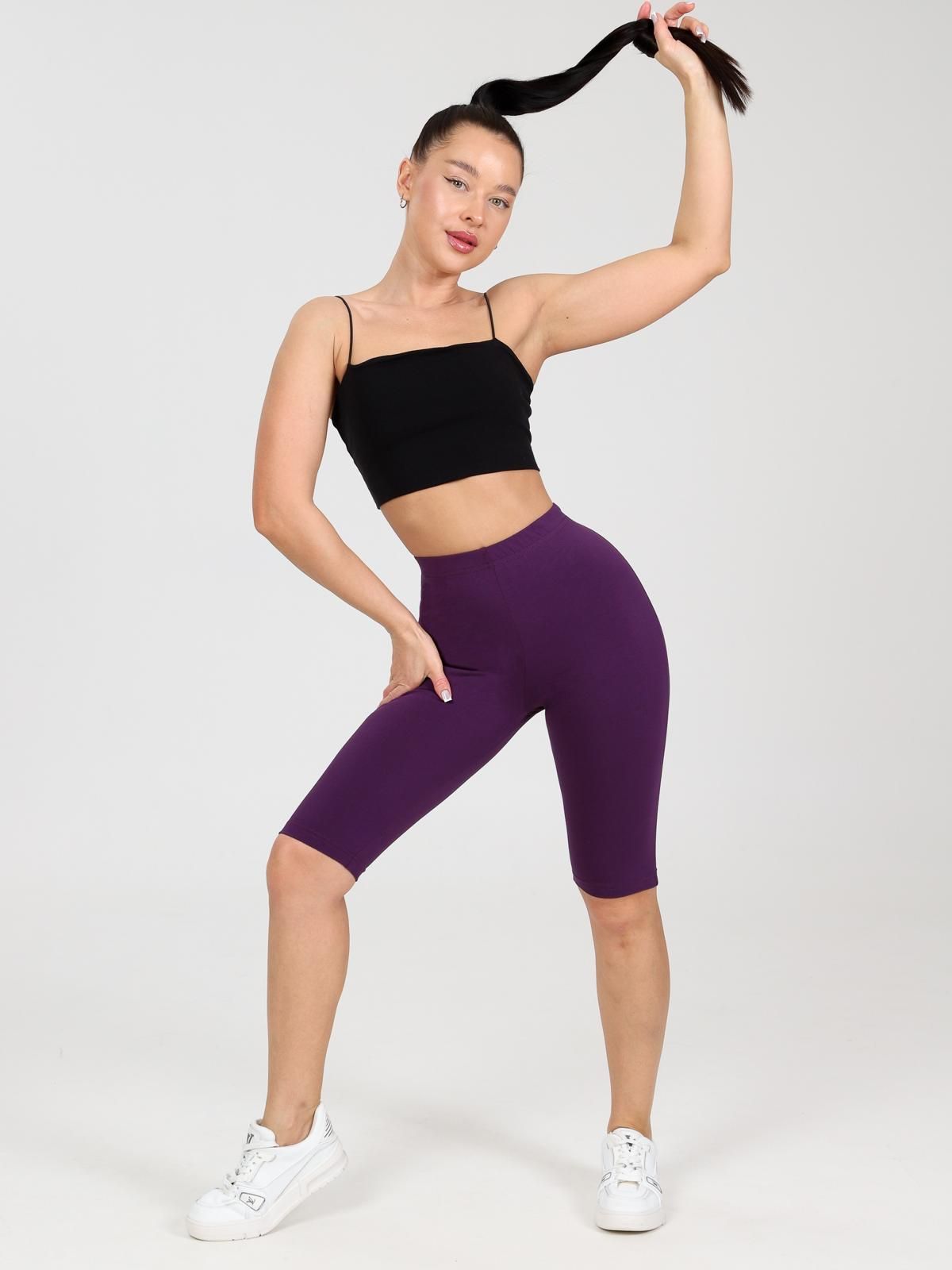 Велосипедки трикотажные в цвете баклажан Iv-capriz(фото3)