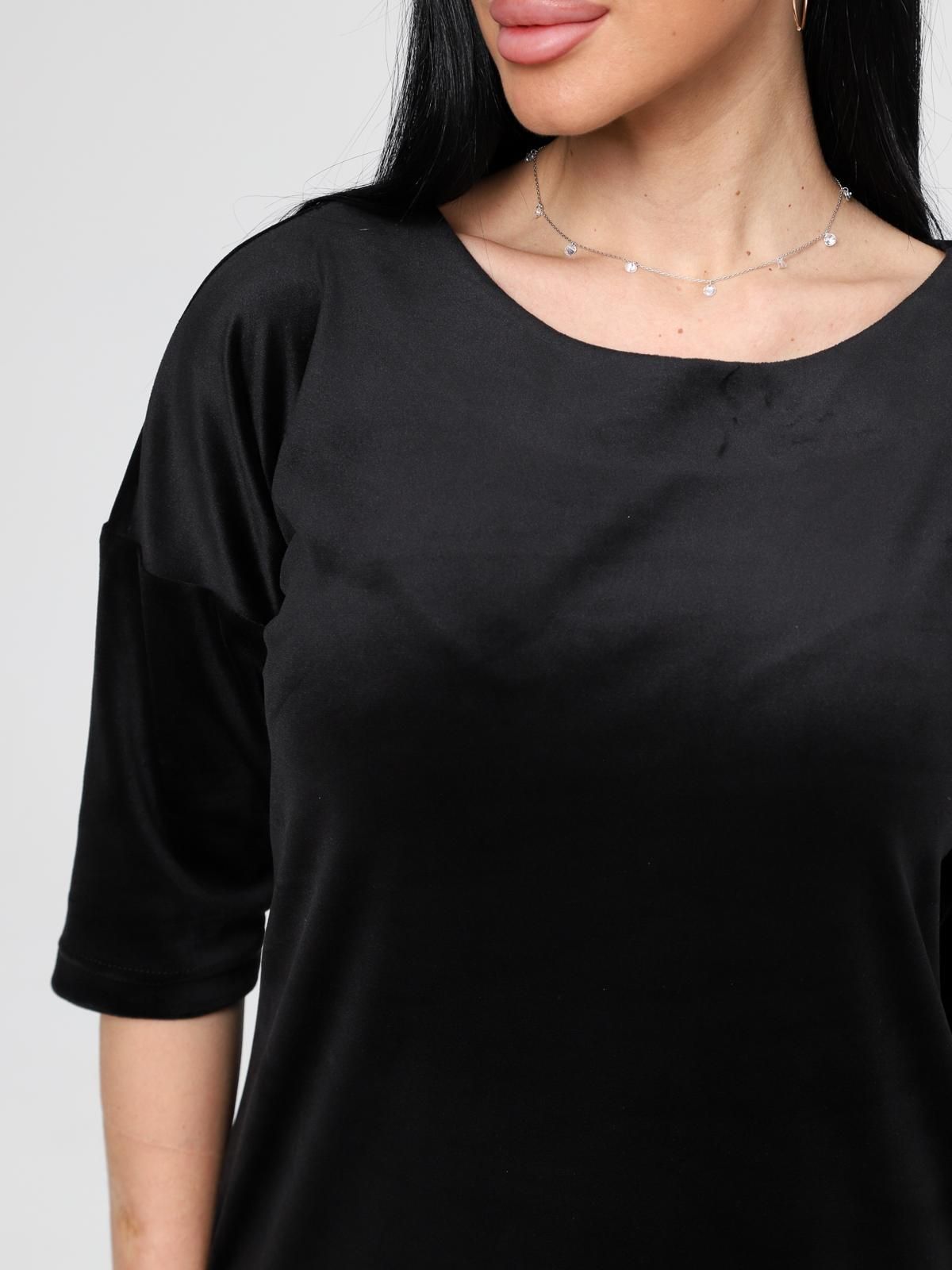 Платье велюровое чёрное с карманами Iv-capriz(фото5)