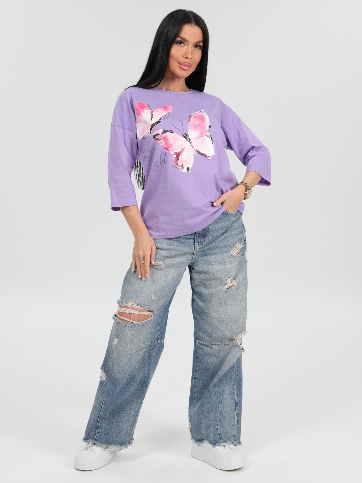 Футболка трикотажная сиреневого цвета Iv-capriz(фото5)