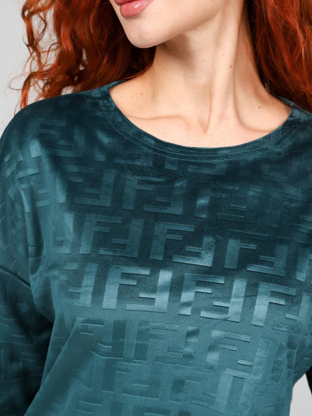 Костюм велюровый с брюками в изумрудном цвете Iv-capriz(фото4)