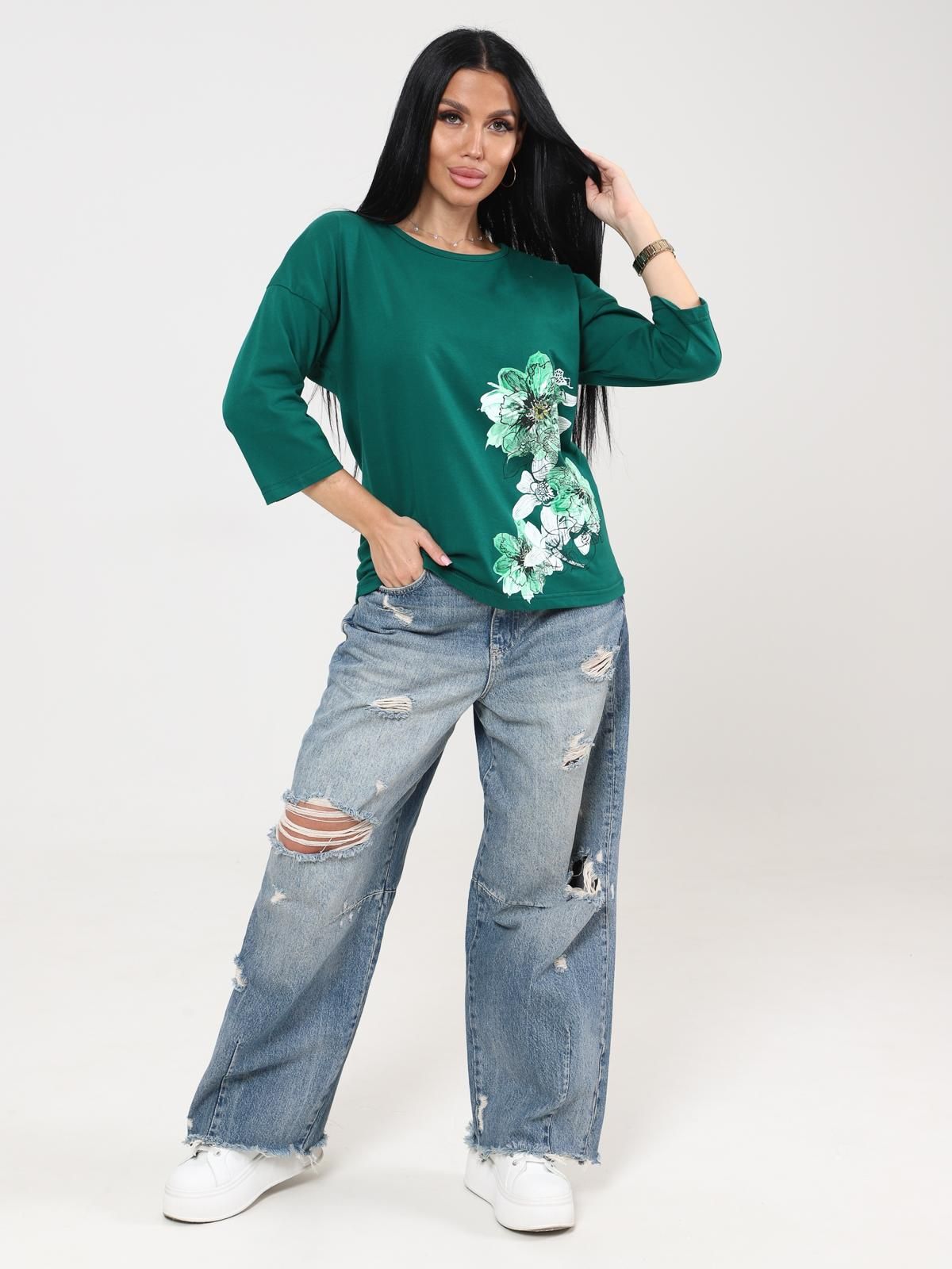 Футболка трикотажная зелёного цвета Iv-capriz(фото2)