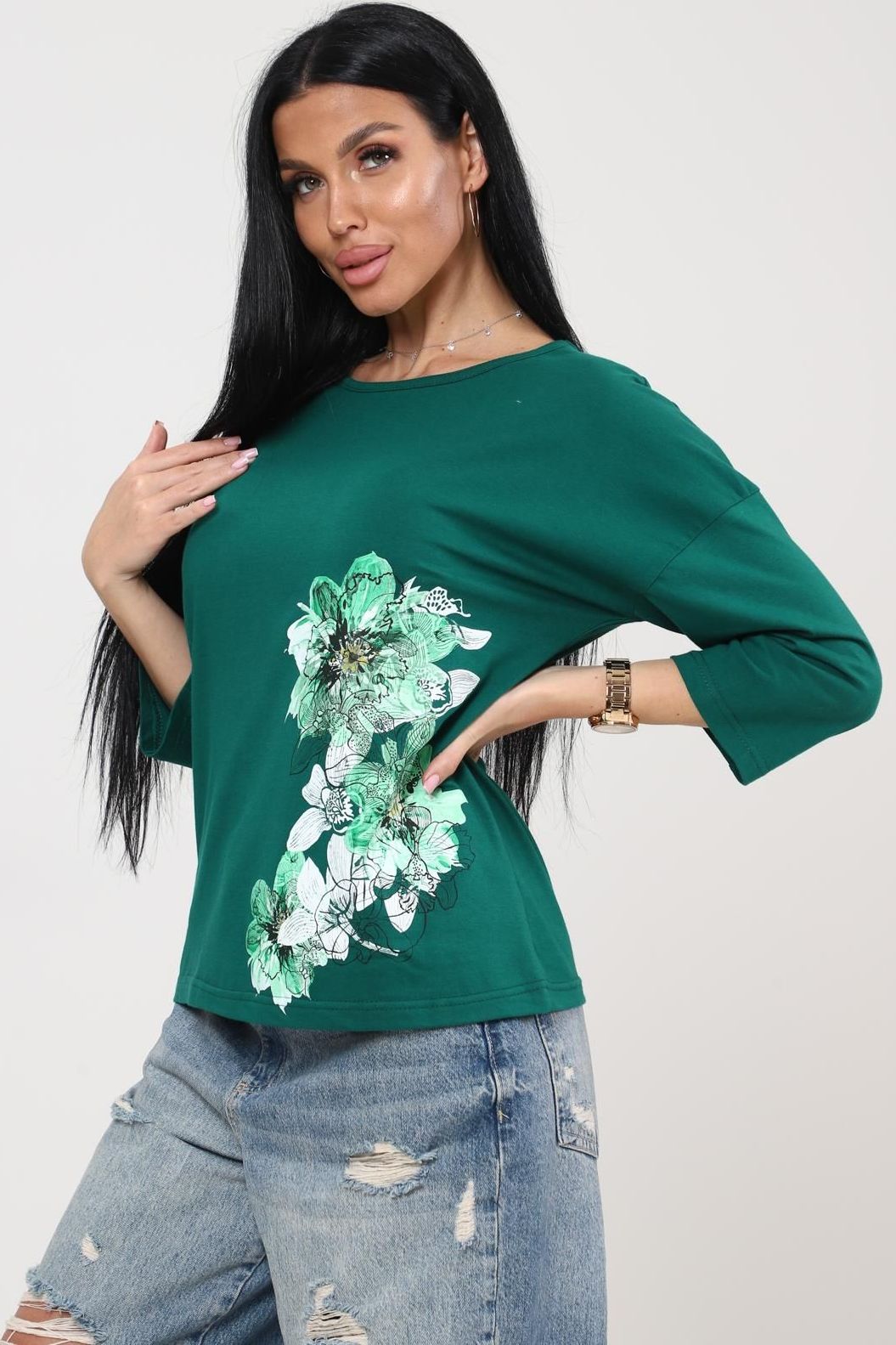 Футболка трикотажная зелёного цвета Iv-capriz