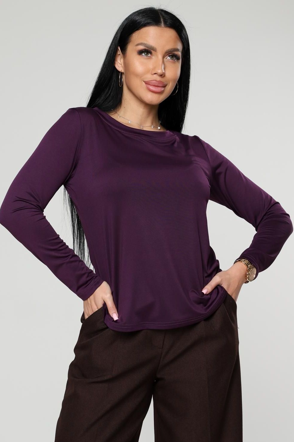 Лонгслив трикотажный в цвете баклажан Iv-capriz