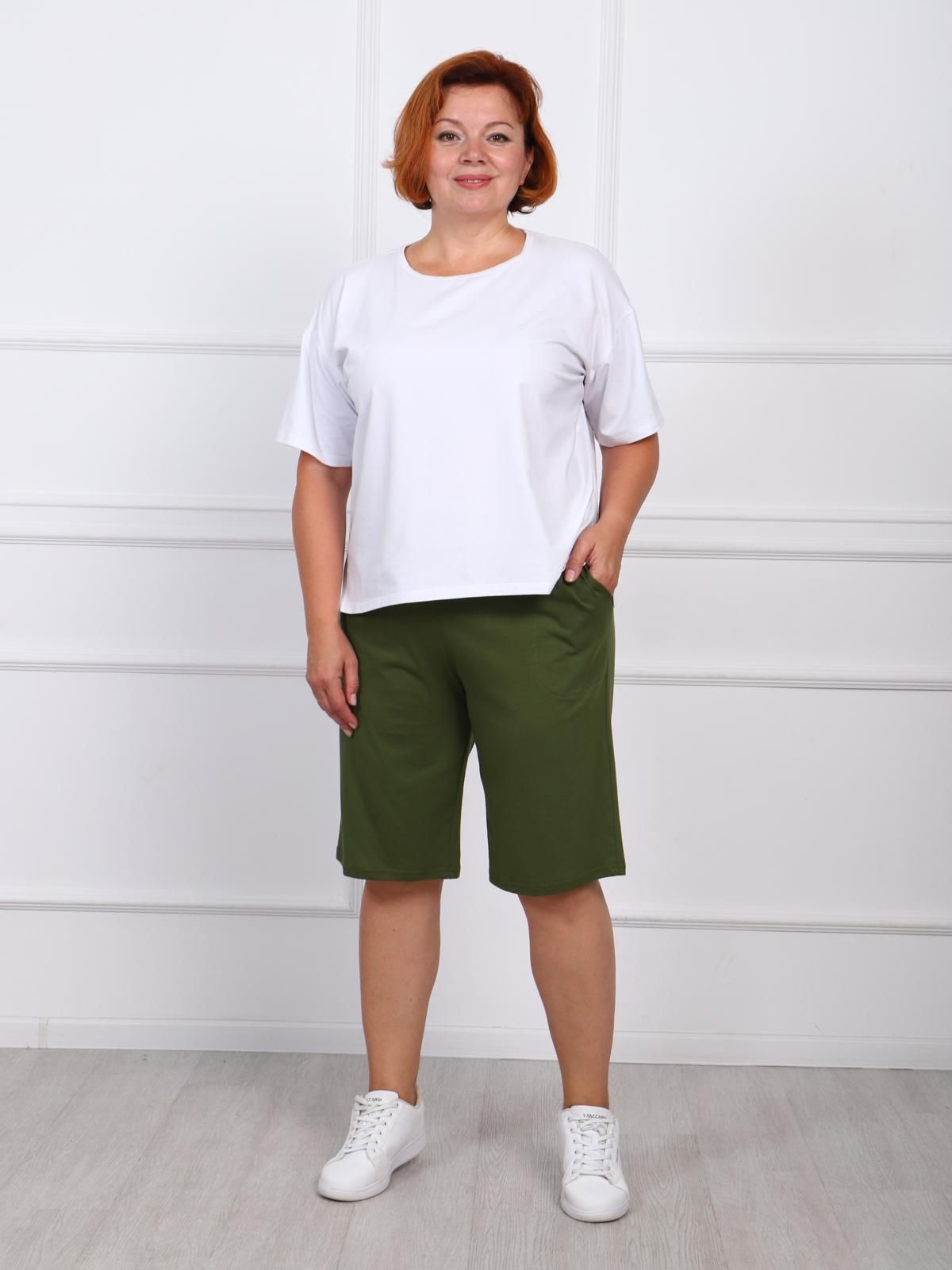 Шорты с карманами в цвете хаки Iv-capriz(фото2)