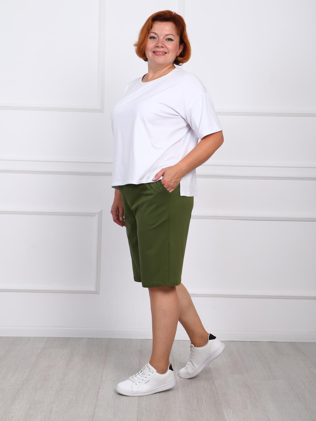 Шорты с карманами в цвете хаки Iv-capriz(фото4)