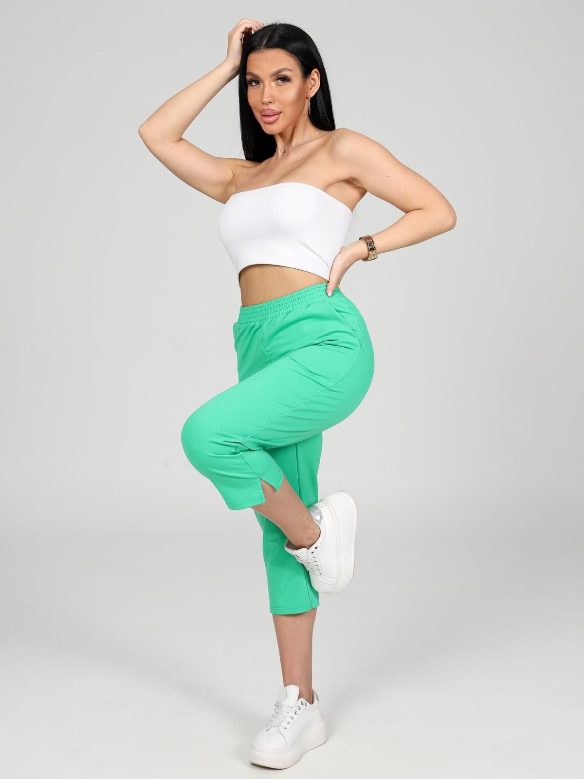 Бриджи трикотажные зелёного цвета Iv-capriz(фото4)