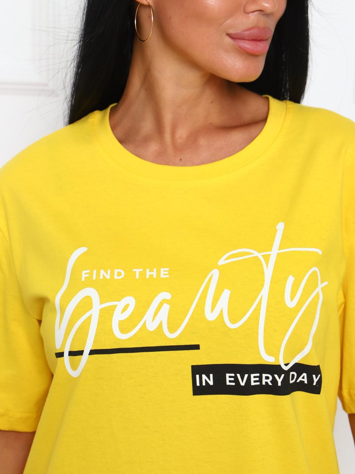 Платье-футболка трикотажное жёлтое Iv-capriz(фото3)