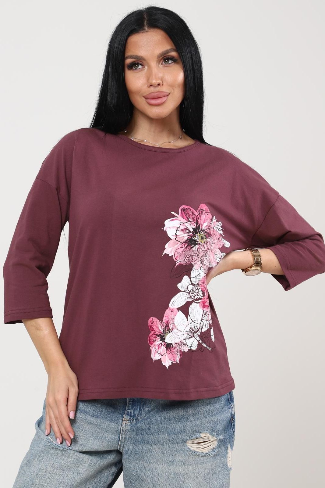 Футболка трикотажная лилового цвета Iv-capriz