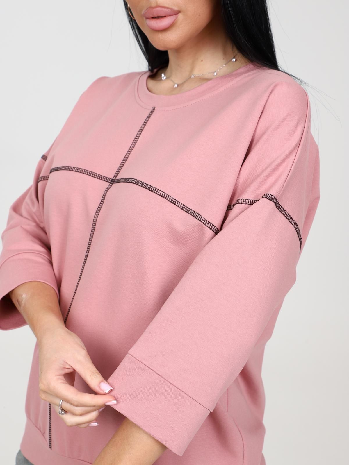 Свитшот из футера пудрового цвета Iv-capriz(фото5)