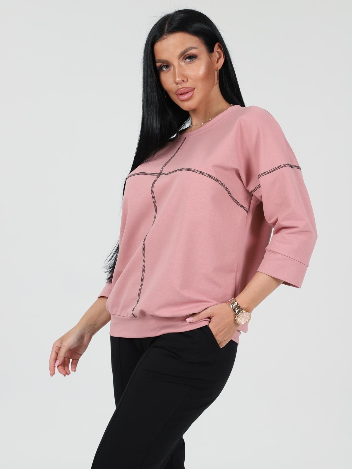 Свитшот из футера пудрового цвета Iv-capriz(фото6)