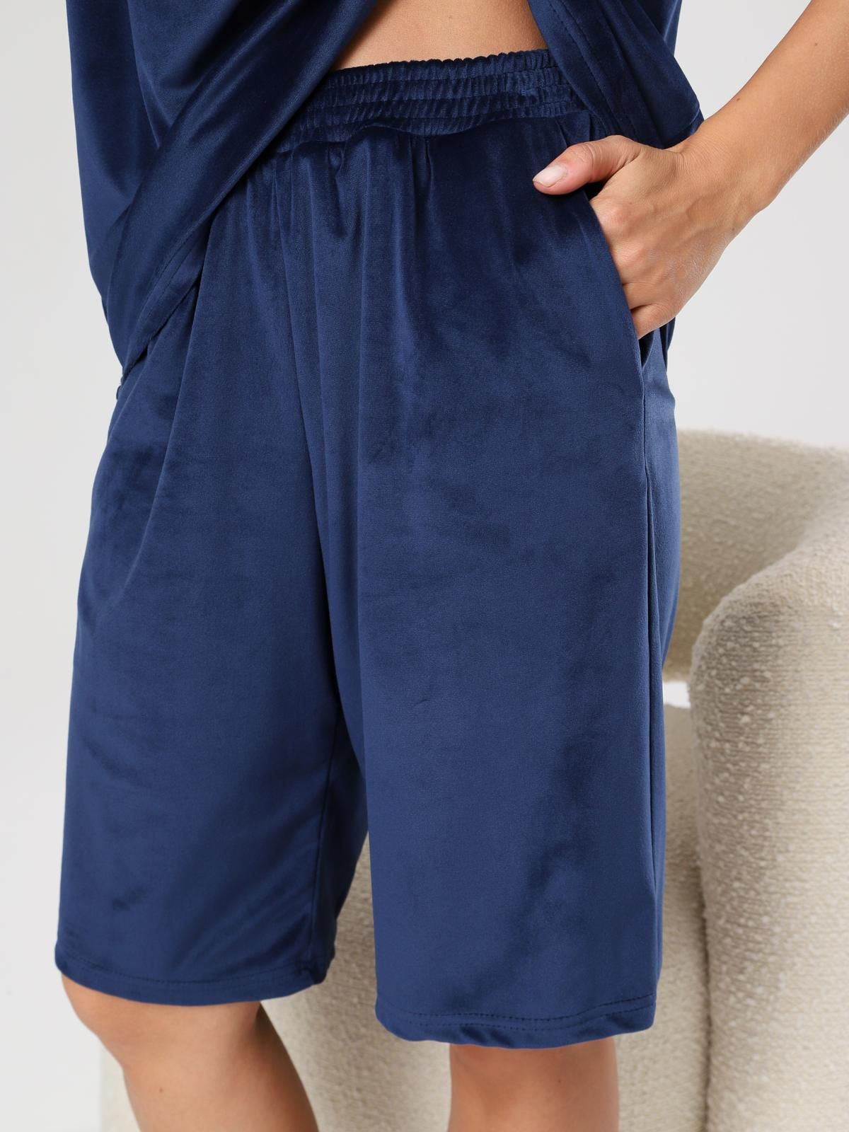 Костюм велюровый синий с шортами Iv-capriz(фото6)