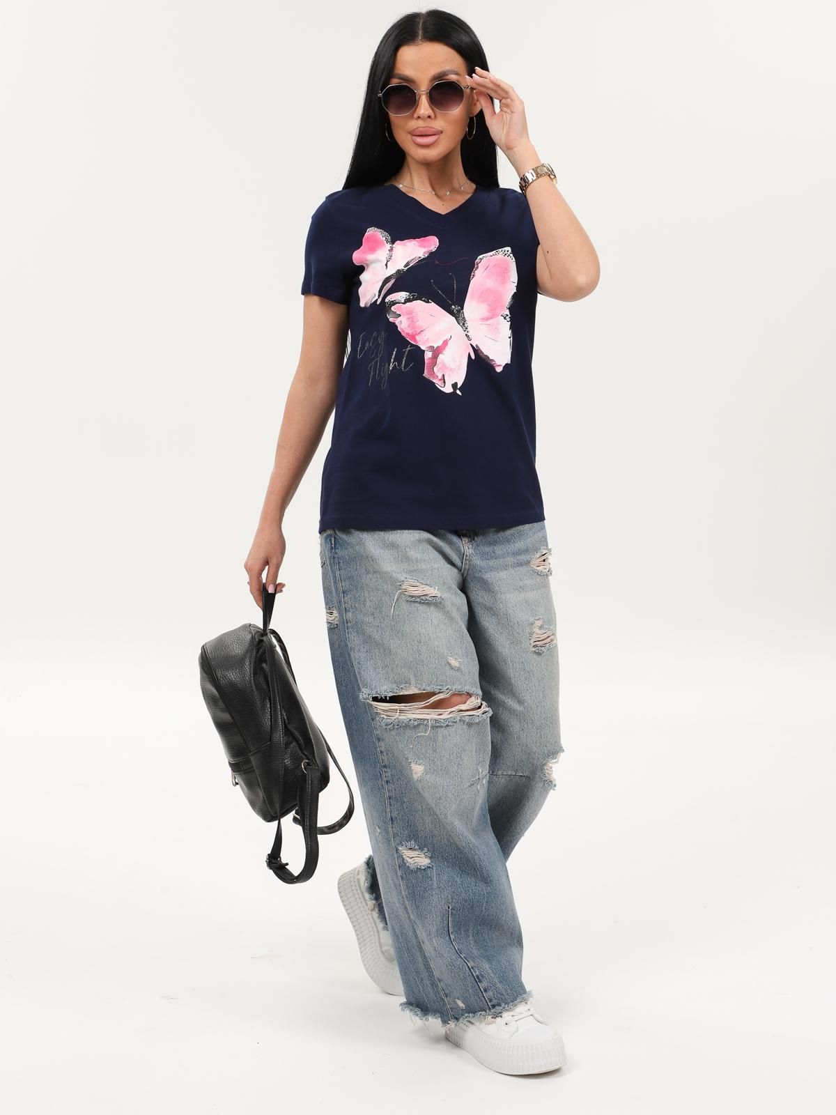 Футболка трикотажная тёмно-синего цвета Iv-capriz(фото2)