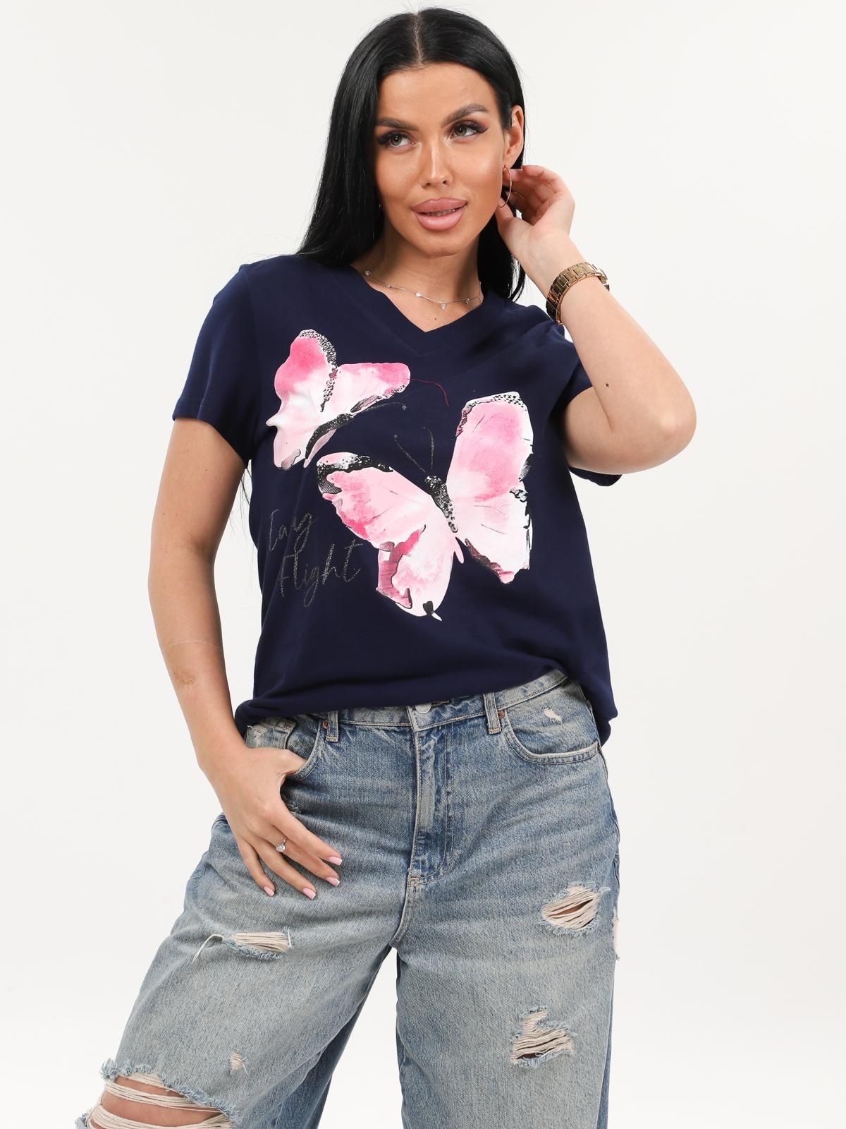 Футболка трикотажная тёмно-синего цвета Iv-capriz(фото3)