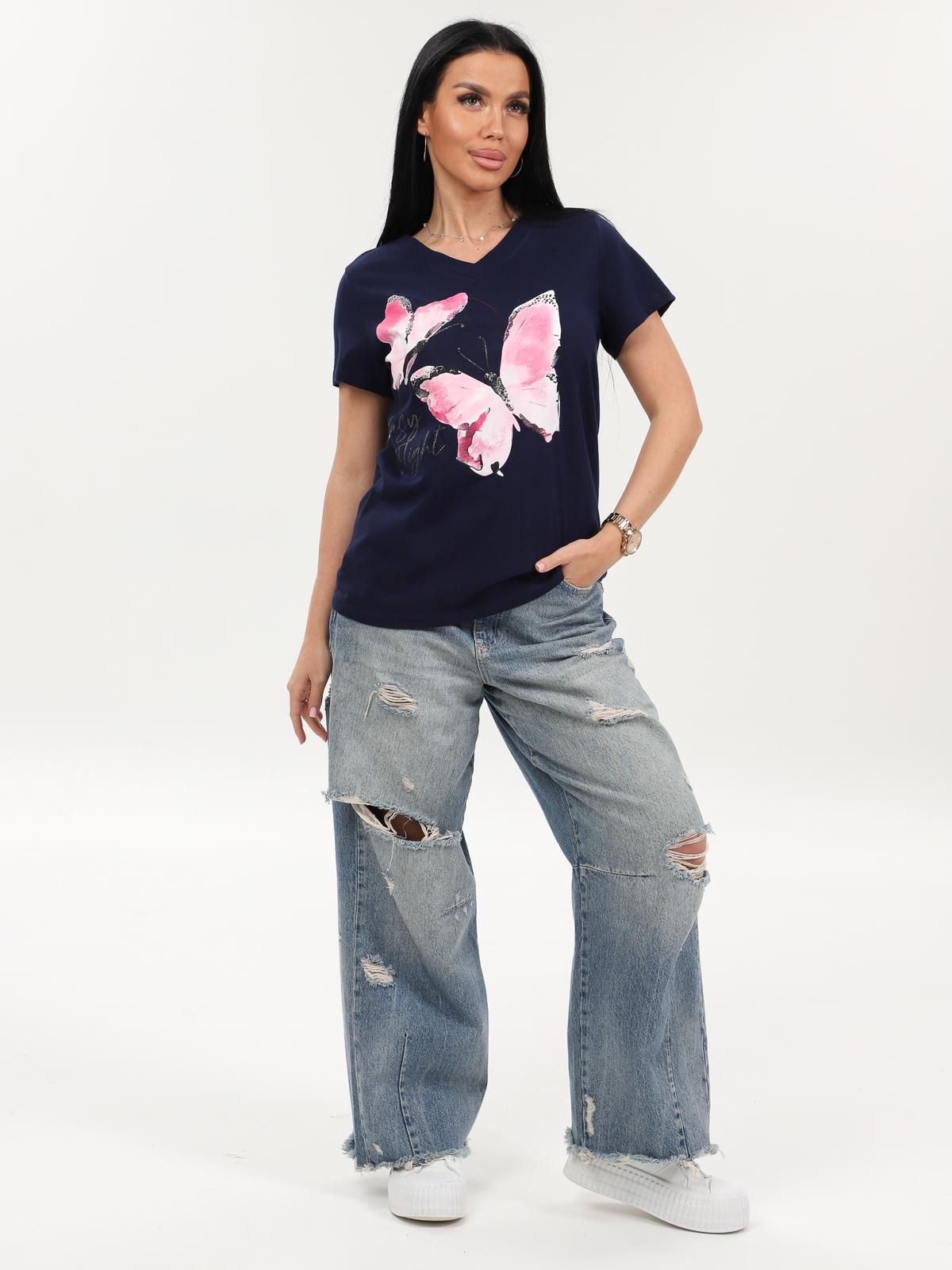 Футболка трикотажная тёмно-синего цвета Iv-capriz(фото8)