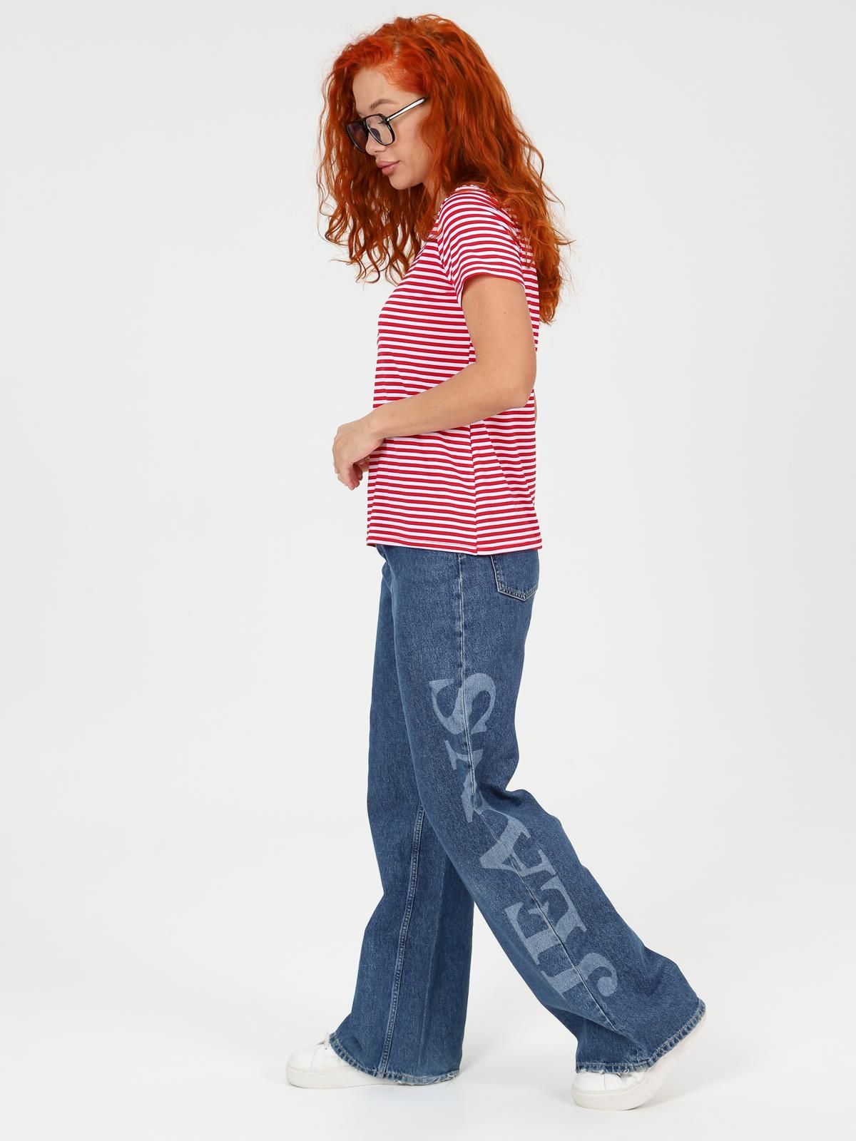 Футболка трикотажная красная в полоску Iv-capriz(фото6)