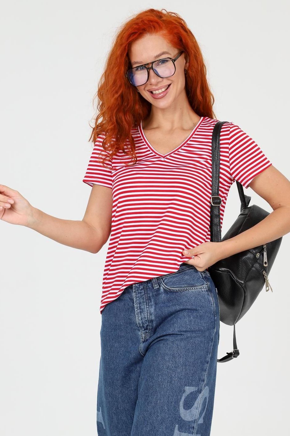 Футболка трикотажная красная в полоску Iv-capriz
