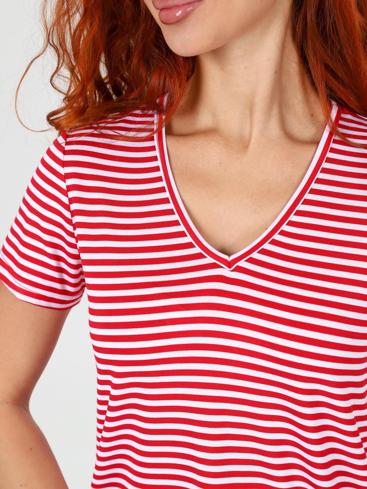Футболка трикотажная красная в полоску Iv-capriz(фото5)