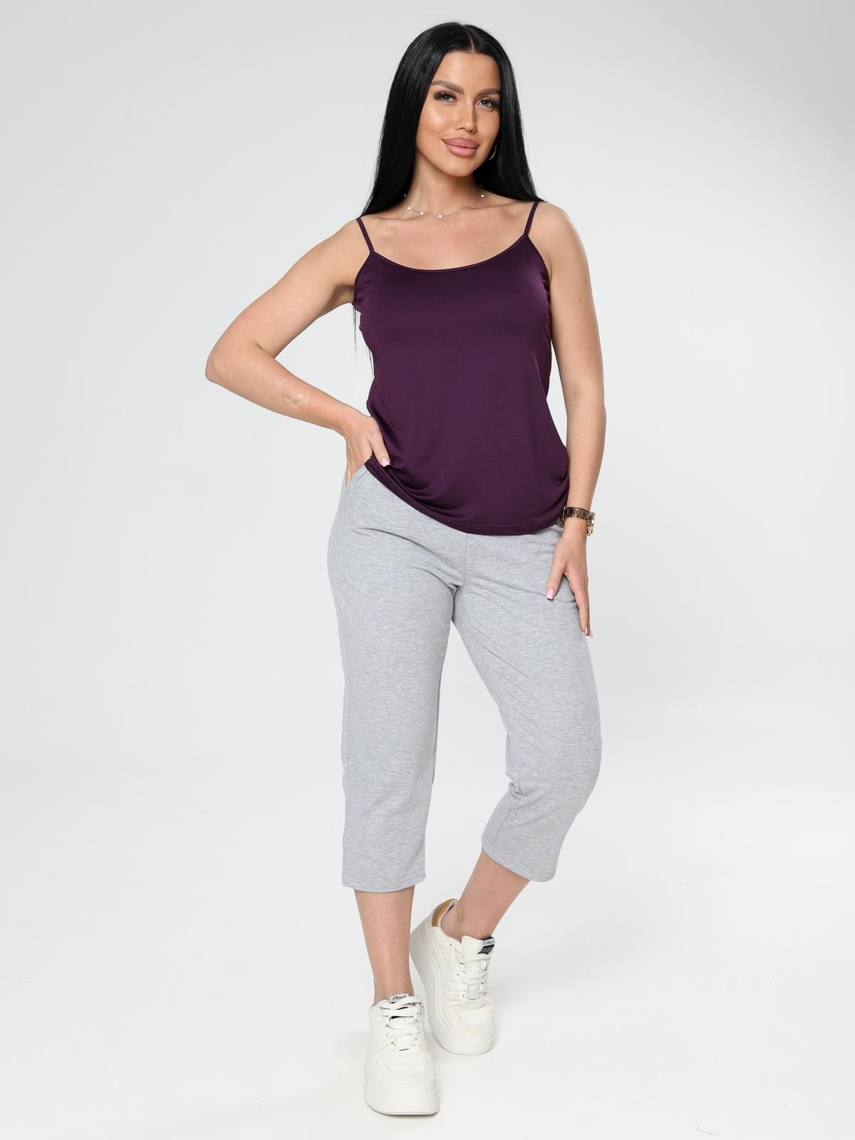 Топ трикотажный в цвете баклажан Iv-capriz(фото4)